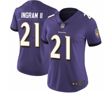 Women's Baltimore Ravens #21 Mark Ingram II Purple Team Color Vapor Untouchable Limited Player Football Jersey