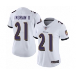 Women's Baltimore Ravens #21 Mark Ingram II White Vapor Untouchable Limited Player Football Jersey