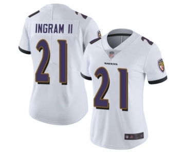 Women's Baltimore Ravens #21 Mark Ingram II White Vapor Untouchable Limited Player Football Jersey