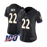 Women's Baltimore Ravens #22 Jimmy Smith Black Alternate Vapor Untouchable Limited Player 100th Season Football Jersey