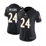 Women's Baltimore Ravens #24 Marcus Peters Black Alternate Vapor Untouchable Limited Player Football Jersey