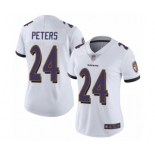 Women's Baltimore Ravens #24 Marcus Peters White Vapor Untouchable Limited Player Football Jersey