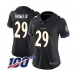 Women's Baltimore Ravens #29 Earl Thomas III Black Alternate Vapor Untouchable Limited Player 100th Season Football Jersey