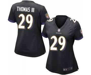 Women's Baltimore Ravens #29 Earl Thomas III Game Black Alternate Football Jersey