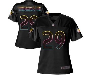 Women's Baltimore Ravens #29 Earl Thomas III Game Black Fashion Football Jersey