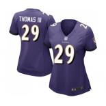 Women's Baltimore Ravens #29 Earl Thomas III Game Purple Team Color Football Jersey