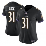 Women's Baltimore Ravens #31 Dalvin Cook Black Football Stitched Jersey