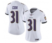 Women's Baltimore Ravens #31 Dalvin Cook White Football Stitched Jersey