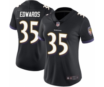 Women's Baltimore Ravens #35 Gus Edwards Black Alternate Vapor Untouchable Limited Player Football Jersey