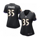 Women's Baltimore Ravens #35 Gus Edwards Game Black Alternate Football Jersey