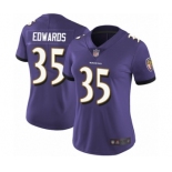 Women's Baltimore Ravens #35 Gus Edwards Purple Team Color Vapor Untouchable Limited Player Football Jersey