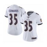 Women's Baltimore Ravens #35 Gus Edwards White Vapor Untouchable Limited Player Football Jersey