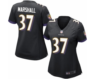 Women's Baltimore Ravens #37 Iman Marshall Game Black Alternate Football Jersey