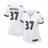 Women's Baltimore Ravens #37 Iman Marshall Game White Football Jersey