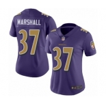 Women's Baltimore Ravens #37 Iman Marshall Limited Purple Rush Vapor Untouchable Football Jersey