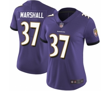 Women's Baltimore Ravens #37 Iman Marshall Purple Team Color Vapor Untouchable Limited Player Football Jersey