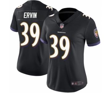 Women's Baltimore Ravens #39 Tyler Ervin Black Alternate Vapor Untouchable Limited Player Football Jersey