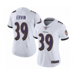 Women's Baltimore Ravens #39 Tyler Ervin White Vapor Untouchable Limited Player Football Jersey