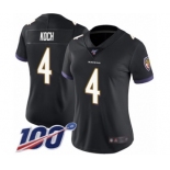 Women's Baltimore Ravens #4 Sam Koch Black Alternate Vapor Untouchable Limited Player 100th Season Football Jersey