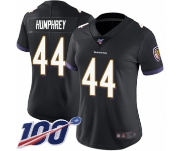 Women's Baltimore Ravens #44 Marlon Humphrey Black Alternate Vapor Untouchable Limited Player 100th Season Football Jersey