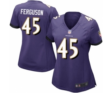 Women's Baltimore Ravens #45 Jaylon Ferguson Game Purple Team Color Football Jersey