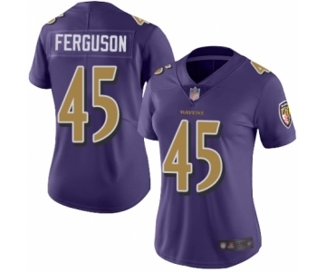 Women's Baltimore Ravens #45 Jaylon Ferguson Limited Purple Rush Vapor Untouchable Football Jersey