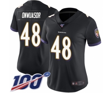 Women's Baltimore Ravens #48 Patrick Onwuasor Black Alternate Vapor Untouchable Limited Player 100th Season Football Jersey