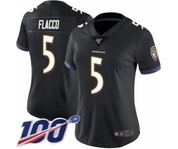 Women's Baltimore Ravens #5 Joe Flacco Black Alternate Vapor Untouchable Limited Player 100th Season Football Jersey