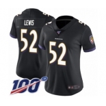 Women's Baltimore Ravens #52 Ray Lewis Black Alternate Vapor Untouchable Limited Player 100th Season Football Jersey