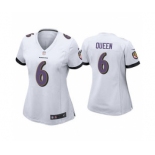 Women's Baltimore Ravens #6 Patrick Queen White Vapor Untouchable Limited Football Jersey