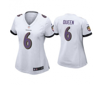 Women's Baltimore Ravens #6 Patrick Queen White Vapor Untouchable Limited Football Jersey