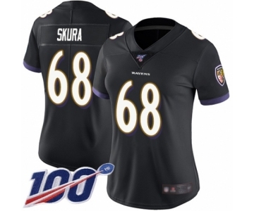 Women's Baltimore Ravens #68 Matt Skura Black Alternate Vapor Untouchable Limited Player 100th Season Football Jersey