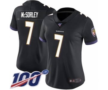 Women's Baltimore Ravens #7 Trace McSorley Black Alternate Vapor Untouchable Limited Player 100th Season Football Jersey