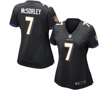 Women's Baltimore Ravens #7 Trace McSorley Game Black Alternate Football Jersey