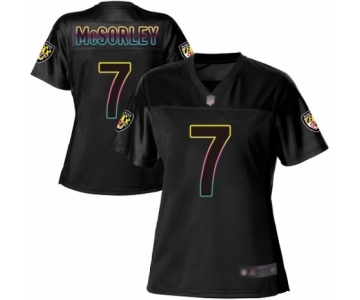 Women's Baltimore Ravens #7 Trace McSorley Game Black Fashion Football Jersey