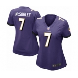 Women's Baltimore Ravens #7 Trace McSorley Game Purple Team Color Football Jersey