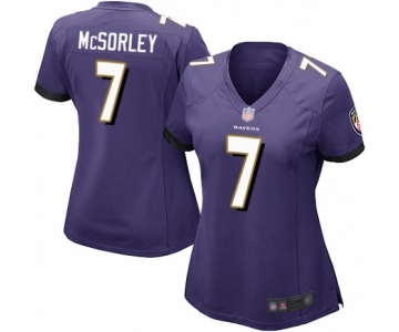 Women's Baltimore Ravens #7 Trace McSorley Game Purple Team Color Football Jersey