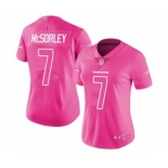 Women's Baltimore Ravens #7 Trace McSorley Limited Pink Rush Fashion Football Jersey