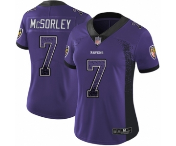 Women's Baltimore Ravens #7 Trace McSorley Limited Purple Rush Drift Fashion Football Jersey