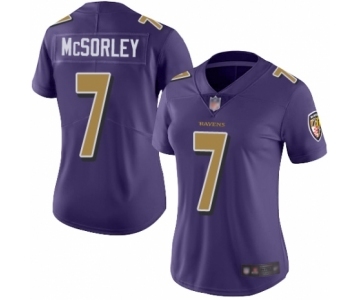 Women's Baltimore Ravens #7 Trace McSorley Limited Purple Rush Vapor Untouchable Football Jersey