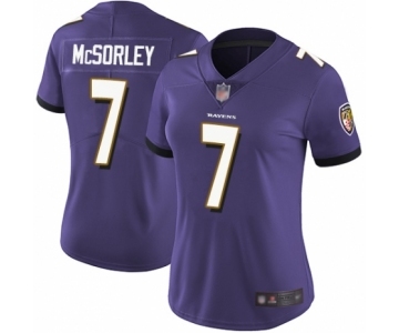 Women's Baltimore Ravens #7 Trace McSorley Purple Team Color Vapor Untouchable Limited Player Football Jersey