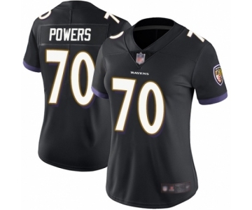 Women's Baltimore Ravens #70 Ben Powers Black Alternate Vapor Untouchable Limited Player Football Jersey