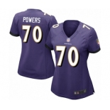 Women's Baltimore Ravens #70 Ben Powers Game Purple Team Color Football Jersey