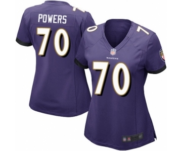 Women's Baltimore Ravens #70 Ben Powers Game Purple Team Color Football Jersey