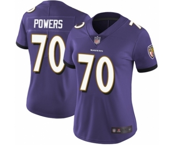 Women's Baltimore Ravens #70 Ben Powers Purple Team Color Vapor Untouchable Limited Player Football Jersey