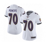 Women's Baltimore Ravens #70 Ben Powers White Vapor Untouchable Limited Player Football Jersey