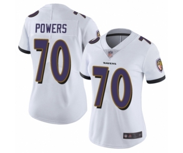 Women's Baltimore Ravens #70 Ben Powers White Vapor Untouchable Limited Player Football Jersey