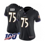 Women's Baltimore Ravens #75 Jonathan Ogden Black Alternate Vapor Untouchable Limited Player 100th Season Football Jersey