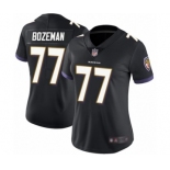 Women's Baltimore Ravens #77 Bradley Bozeman Black Alternate Vapor Untouchable Limited Player Football Jersey