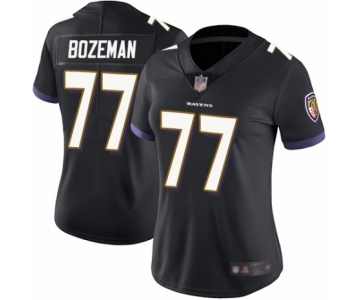 Women's Baltimore Ravens #77 Bradley Bozeman Black Alternate Vapor Untouchable Limited Player Football Jersey